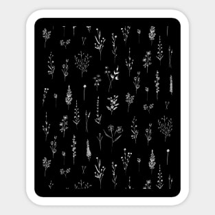 Black Wildflowers Sticker